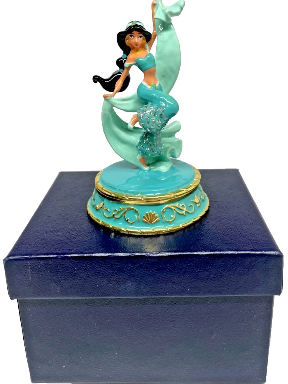Disney Parks Arribas Brothers Aladdin Princess Jasmine Jeweled Trinket Box